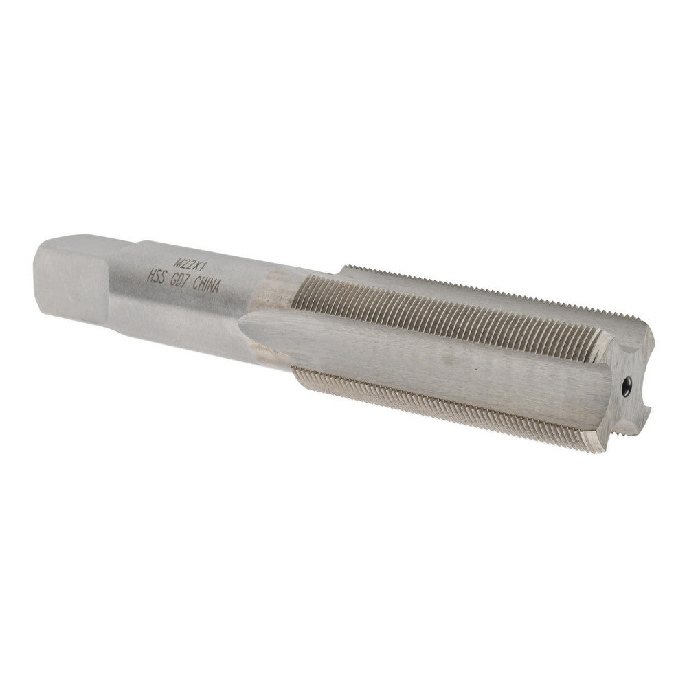 Value Collection JY74734112 Straight Flute Tap M22x1 Metric Fine, 4 Flute, Bottoming Chamfer, 6H Class of Fit, HSS, Bright/Uncoated Finish