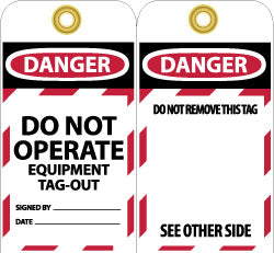 AccuformNMC LOTAG13-25 Lockout Tag Rectangle, 3" High, Unrippable Vinyl, "Danger"