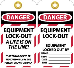 AccuformNMC LOTAG18 Lockout Tag 3" High, Unrippable Vinyl, "DANGER"