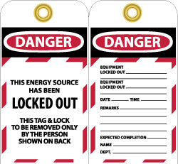 AccuformNMC LOTAG24 Lockout Tag 3" High, Unrippable Vinyl, "DANGER"