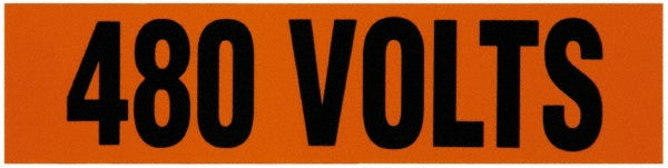 AccuformNMC JL22010O Electrical & Energy Source Label "480 Volts", Rectangle, 4.5" Wide