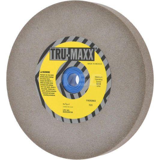 Tru-Maxx 66253255100 Bench & Pedestal Grinding Wheel 6" Dia, 3/4" Thick, 1" Hole Dia, Aluminum Oxide