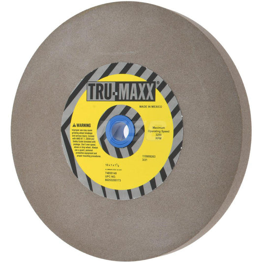 Tru-Maxx 66253255173 Bench & Pedestal Grinding Wheel 10" Dia, 1" Thick, 1-1/4" Hole Dia, Aluminum Oxide