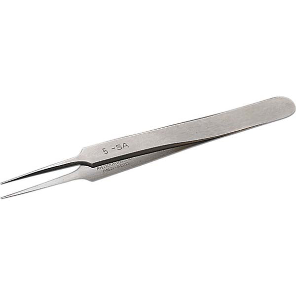 Erem 5SASL Fine Point Tweezer Straight, Stainless Steel, 4.528" OAL