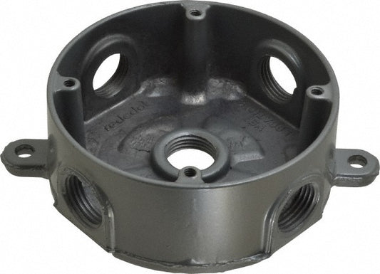 Thomas & Betts DS-47 Electrical Outlet Box Aluminum, Round, 2-7/16" OAH, 4-1/8" OAW, 1-5/8" OAD, 1 Gang