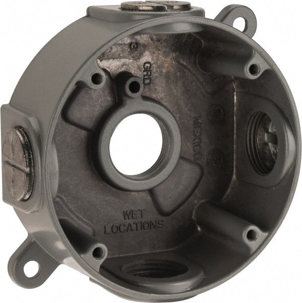 Thomas & Betts DS-48 Electrical Outlet Box Aluminum, Round, 2-7/16" OAH, 4-1/8" OAW, 1-5/8" OAD, 1 Gang