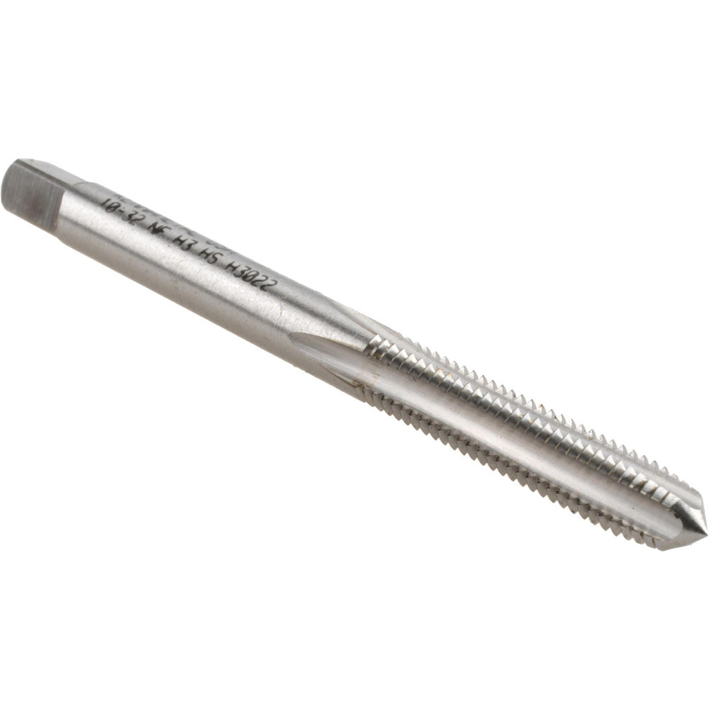 Kennametal 1542079 Straight Flute Tap #10-32 UNF, 4 Flute, Plug Chamfer, 2B Class of Fit, High-Speed Steel, Bright/Uncoated Finish