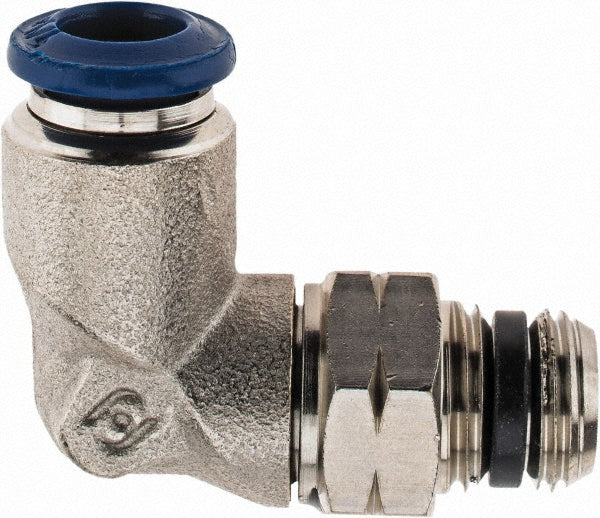 Aignep USA 88110-04-02 Push-to-Connect Tube x Male x Tube x Male NPTF Fitting Swivel Elbow, NPTF, 1/4" OD