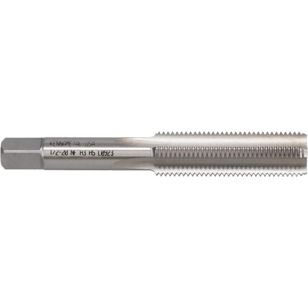 Kennametal 1542880 Straight Flute Tap 1/2-20 UNF, 4 Flute, Bottoming Chamfer, 3B Class of Fit, High-Speed Steel, Bright/Uncoated Finish