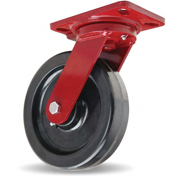 Hamilton S-HS-8P Swivel Top Plate Caster Phenolic, 8" Wheel Dia, 2" Wheel Width, 1,400 lb Capacity, 9-3/4" OAH
