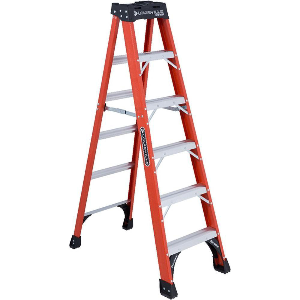 Louisville FS1406HD 5-Step Fiberglass Step Ladder Type IAA, 6' High