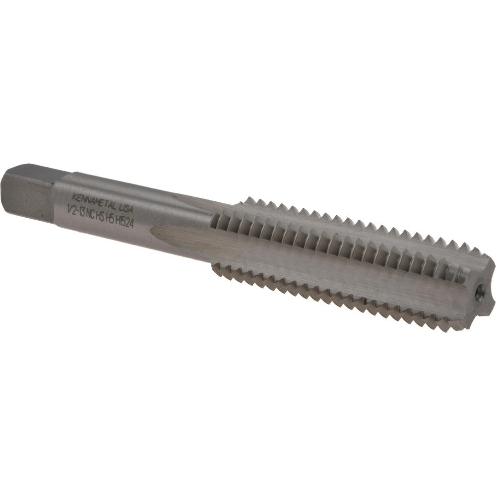 Kennametal 4131285 Straight Flute Tap 1/2-13 UNC, 4 Flute, Bottoming Chamfer, 2B Class of Fit, High-Speed Steel, Bright/Uncoated Finish