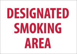 AccuformNMC M701PB Sign No SmokingRectangle, "DESIGNATED SMOKING AREA"