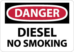 AccuformNMC D18PB Accident Prevention Sign Rectangle, "Danger, DIESEL NO SMOKING"