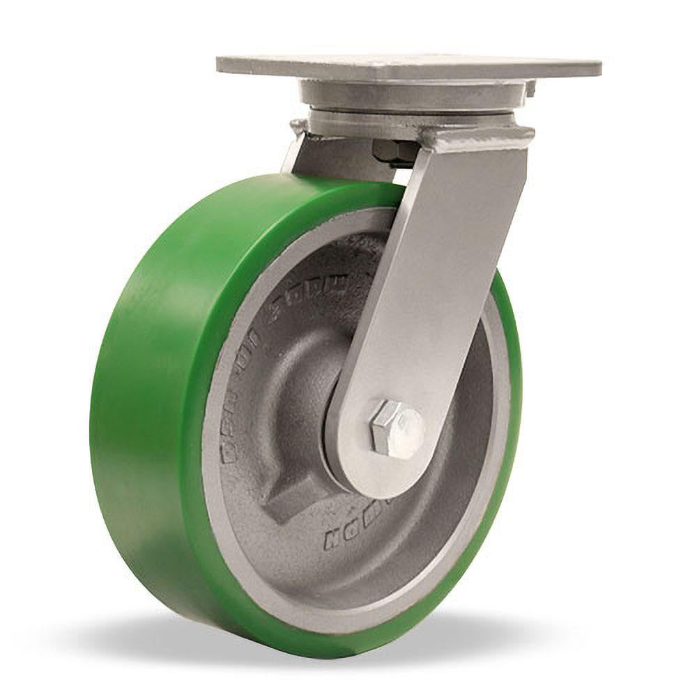 Hamilton S-CH-13DB-4SL-ZB Swivel Top Plate Caster Polyurethane, 10" Wheel Dia, 3" Wheel Width, 3,000 lb Capacity, 12-1/2" OAH