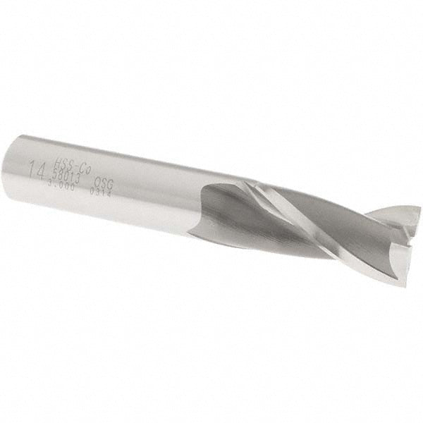 OSG 5801300 Square End Mill 0.5512'' Dia, 1-1/8'' LOC, 1/2'' Shank Dia, 3-1/8'' OAL, 2 Flutes, Cobalt