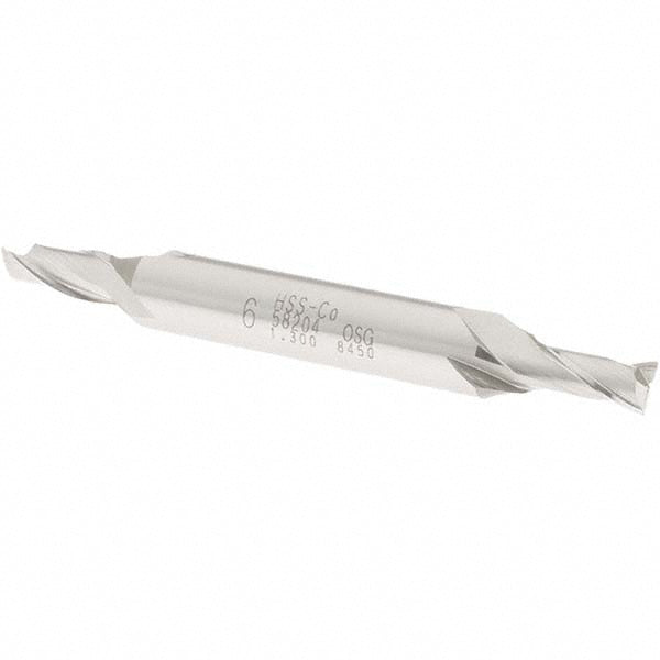 OSG 5820400 Square End Mill 0.2362'' Dia, 1/2'' LOC, 3/8'' Shank Dia, 3-1/8'' OAL, 2 Flutes, Cobalt