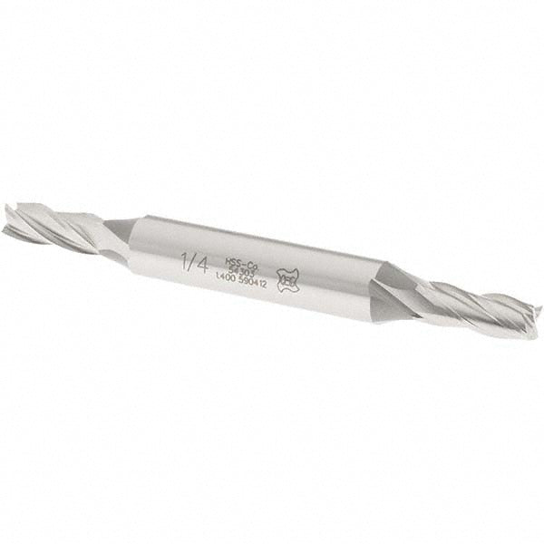 OSG 5430300 Square End Mill 1/4'' Dia, 5/8'' LOC, 3/8'' Shank Dia, 3-3/8'' OAL, 4 Flutes, Cobalt