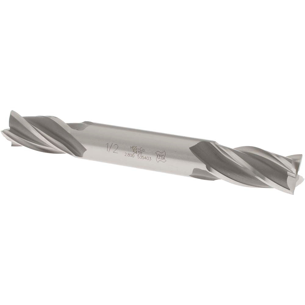 OSG 5431100 Square End Mill 1/2'' Dia, 1'' LOC, 1/2'' Shank Dia, 4-1/8'' OAL, 4 Flutes, Cobalt