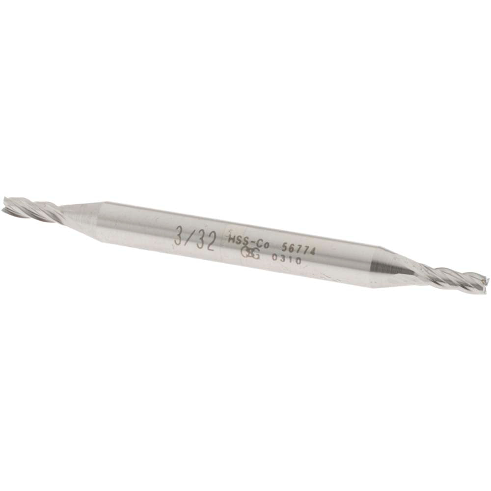 OSG 5677400 Square End Mill 3/32" Dia, 9/32" LOC, 4 Flutes, Cobalt
