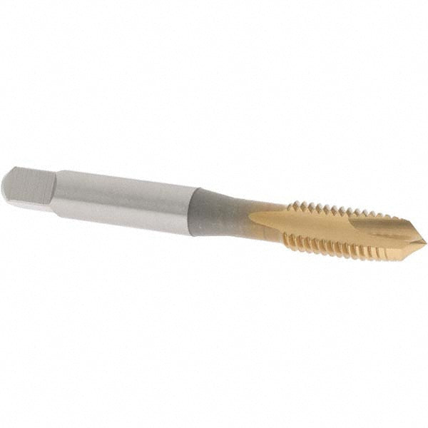 OSG 1981305 Spiral Point Tap M8x1.25 Metric, 2 Flutes, Plug Chamfer, 6H Class of Fit, HSS, TiN Coated