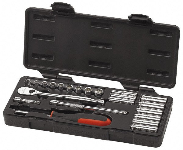 GEARWRENCH 80327 Deep Standard Socket Set 22 Pc, 1/4" Drive, 6.00 to 12.00" Socket
