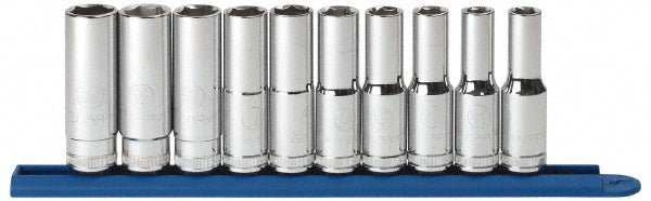 GEARWRENCH 80704 Deep Socket Set 10 Pc, 1/2" Drive, 10.00 to 19.00" Socket