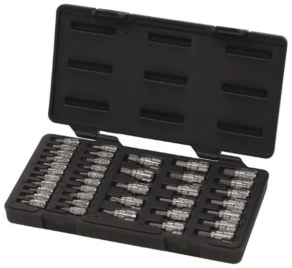 GEARWRENCH 890040 Hex Bit Socket Set 1/4 & 3/8" Drive, 39 Pc, 1/16 to 3/8" Hex