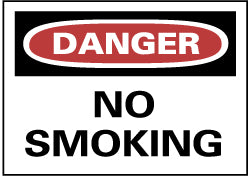 AccuformNMC D79RB Sign Rectangle, "Danger - No Smoking"