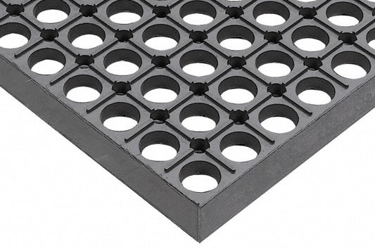 Wearwell 478.12X3X10GY Anti-Fatigue Mat 10' Long, 3' Wide, 1/2 Thick, CFR Rubber, Beveled Edges, Heavy-Duty