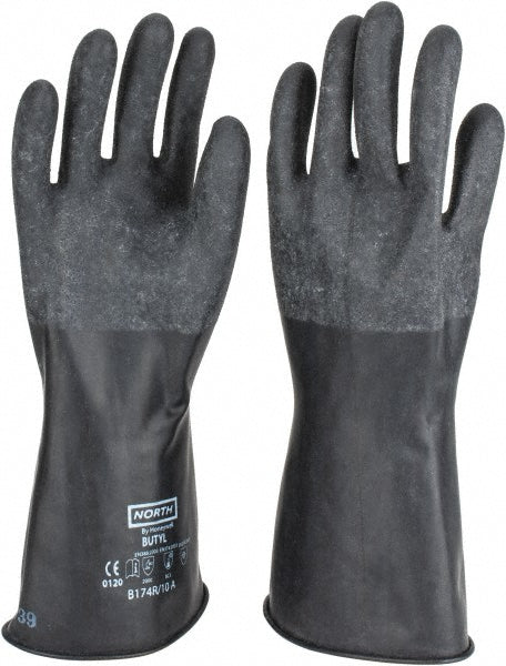 North B174R/10 Chemical Resistant Gloves Size X-Large, 17.00 Thick, Butyl, Unsupported,