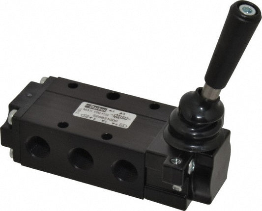 Parker 520831000 Mechanically Operated Valve 4-Way & 2-Position, Lever-Manual Return Actuator, 1/4" Inlet, 1/4" Outlet, 2 Position