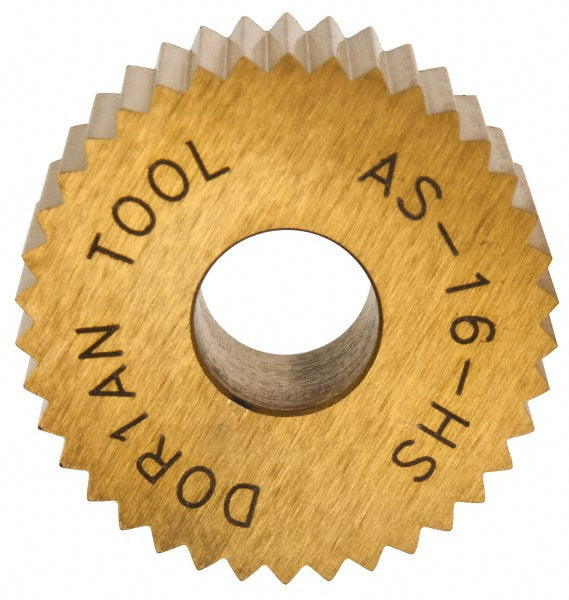 Dorian Tool 73310123508 Standard Knurl Wheel 3/4" Dia, 90 &deg Tooth Angle, 16 TPI, Straight, High Speed Steel