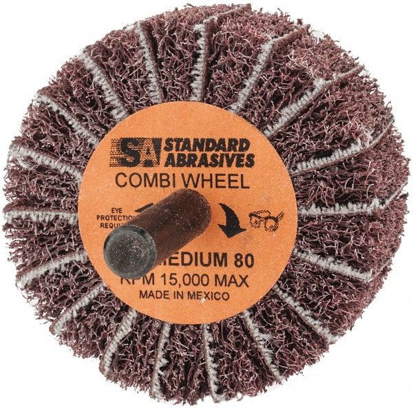 Standard Abrasives 7000122221 Mounted Flap Wheel 2" Dia, 1" Face Width, 80 Grit, Aluminum Oxide