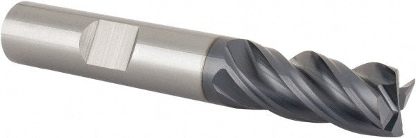 Kyocera SGS Precision Tools 36530 Square End Mill 3/8'' Dia, 7/8'' LOC, 3/8'' Shank Dia, 2-1/2'' OAL, 4 Flutes, Solid Carbide