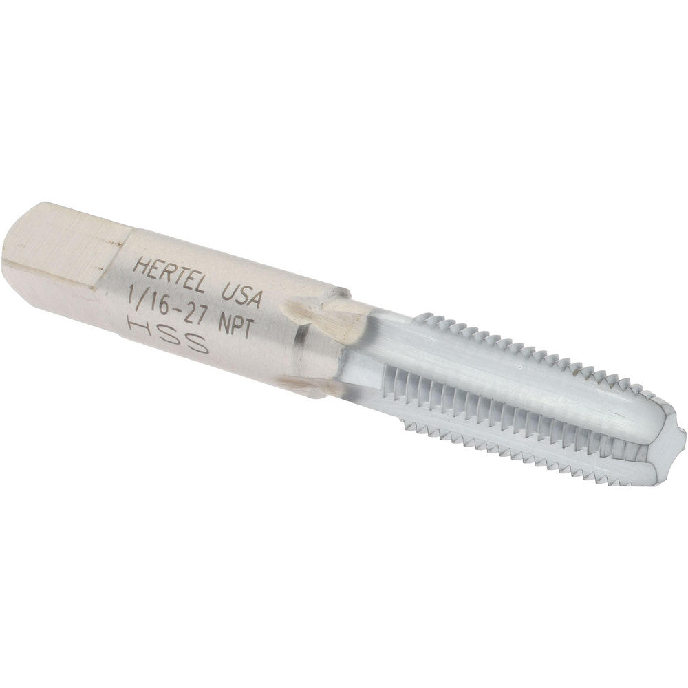 Hertel G127012K-S Standard Pipe Tap 1/16-27, NPT, 4 Flutes, High Speed Steel, Chrome Finish