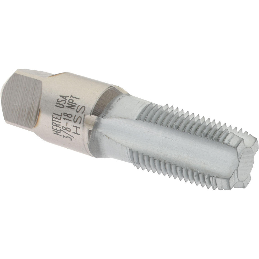 Hertel G127360K-S Standard Pipe Tap 3/8-18, NPT, 4 Flutes, High Speed Steel, Chrome Finish