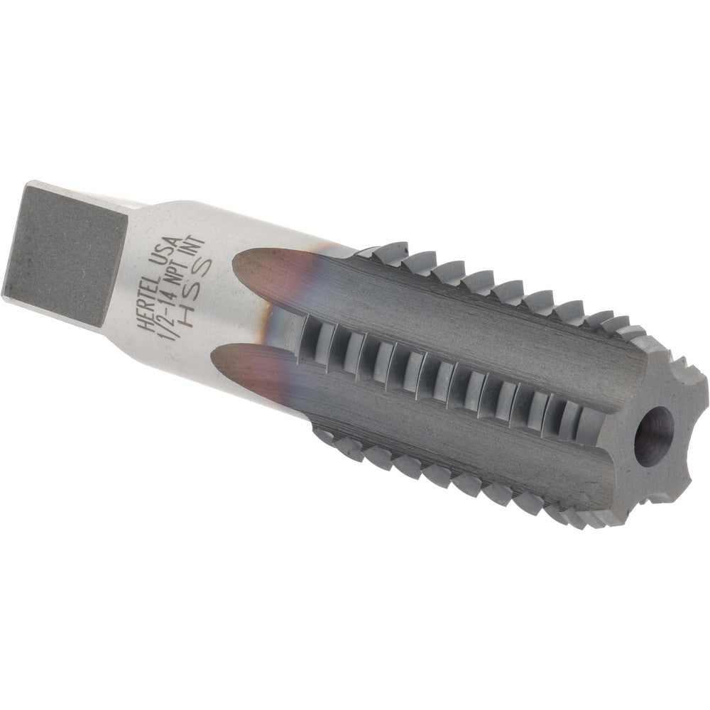 Hertel R127607C-S 1/2-14 NPT, 5 Flutes, TiCN Coated, High Speed Steel, Interrupted Thread Pipe Tap