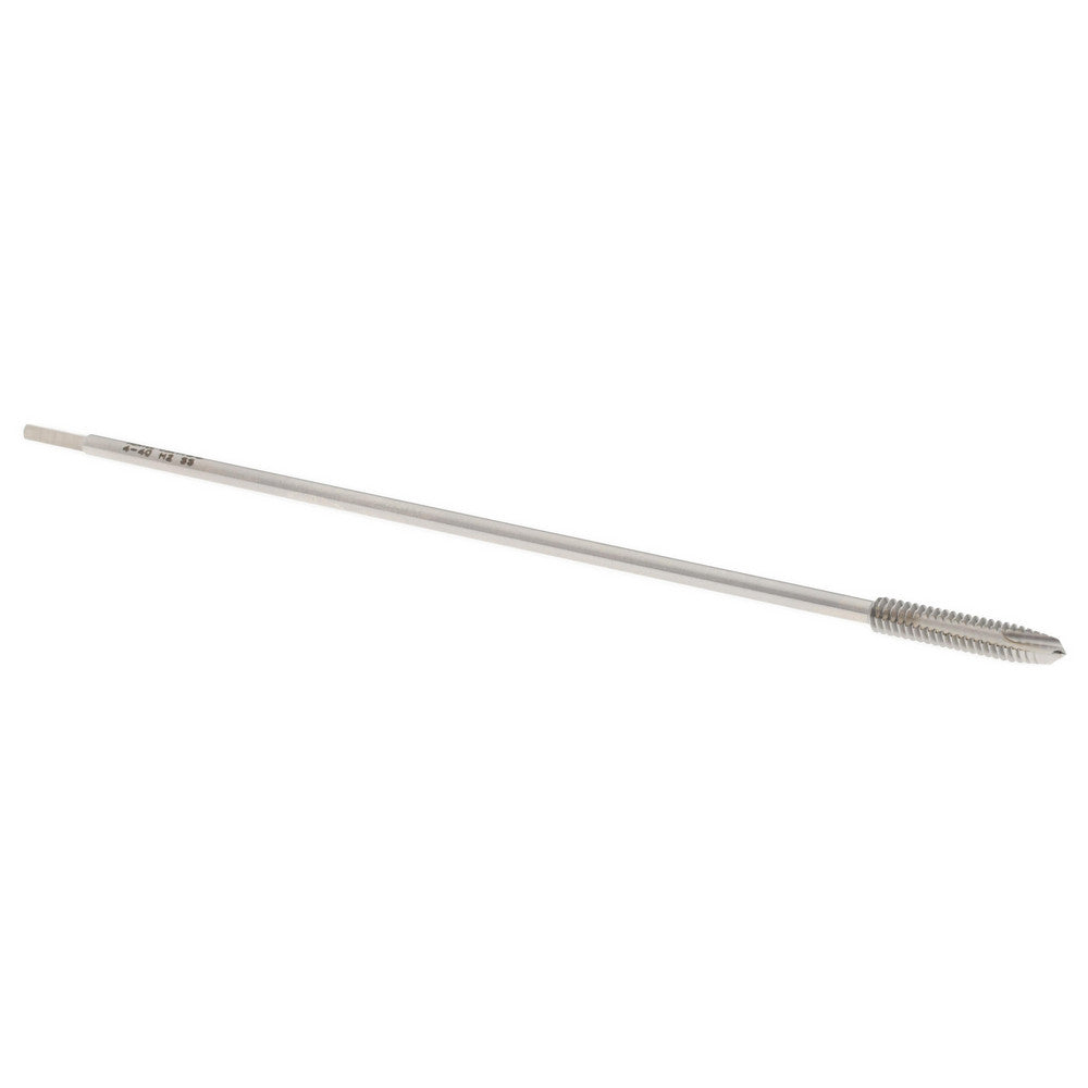 Hertel G837608 Extension Tap 4-40, 2 Flutes, H2, Bright/Uncoated, High Speed Steel, Spiral Point