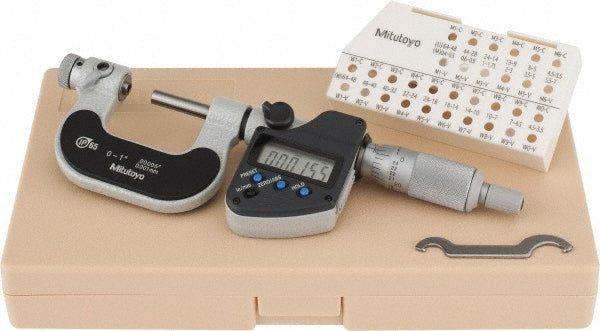Mitutoyo 326-351-32 0 to 1" Range, Digital Counter, Electronic Screw Thread Micrometer