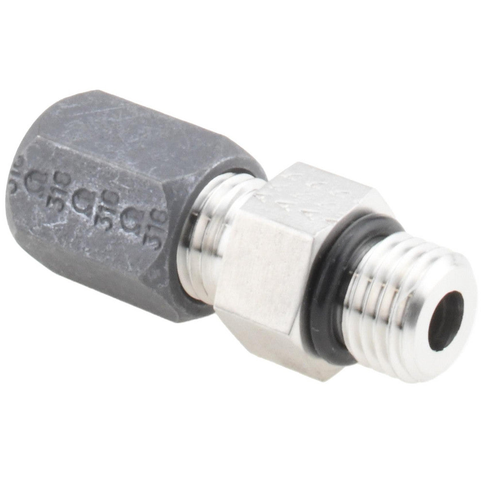 OMEGA ONE INC. F-4-GC Compression Tube Connector 7/16-20, 1/4" Tube OD, Compression x Straight Thread O-Ring