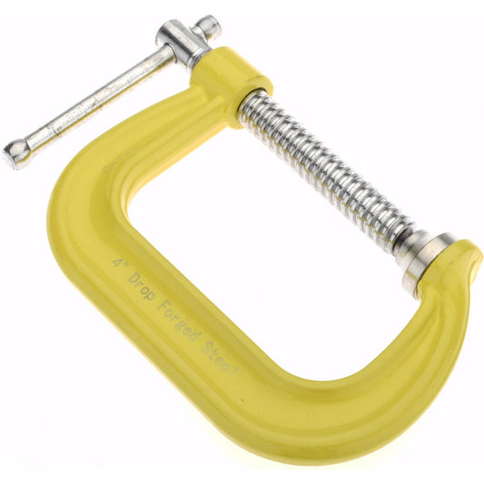 Gibraltar CCM00396-1-YEL C-Clamp 4" Max Opening, 3-1/4" Throat Depth, Forged Steel