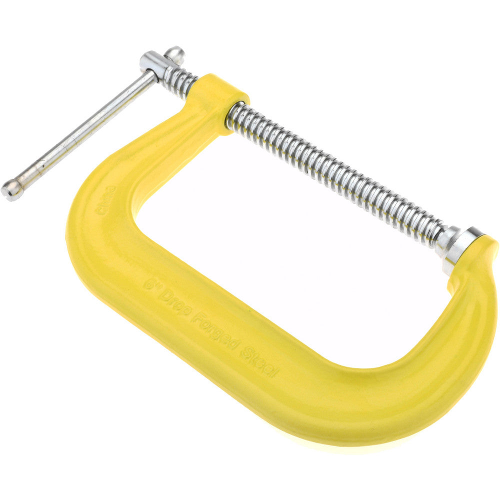 Gibraltar CM00397-1-YEL C-Clamp 6" Max Opening, 3-1/4" Throat Depth, Forged Steel