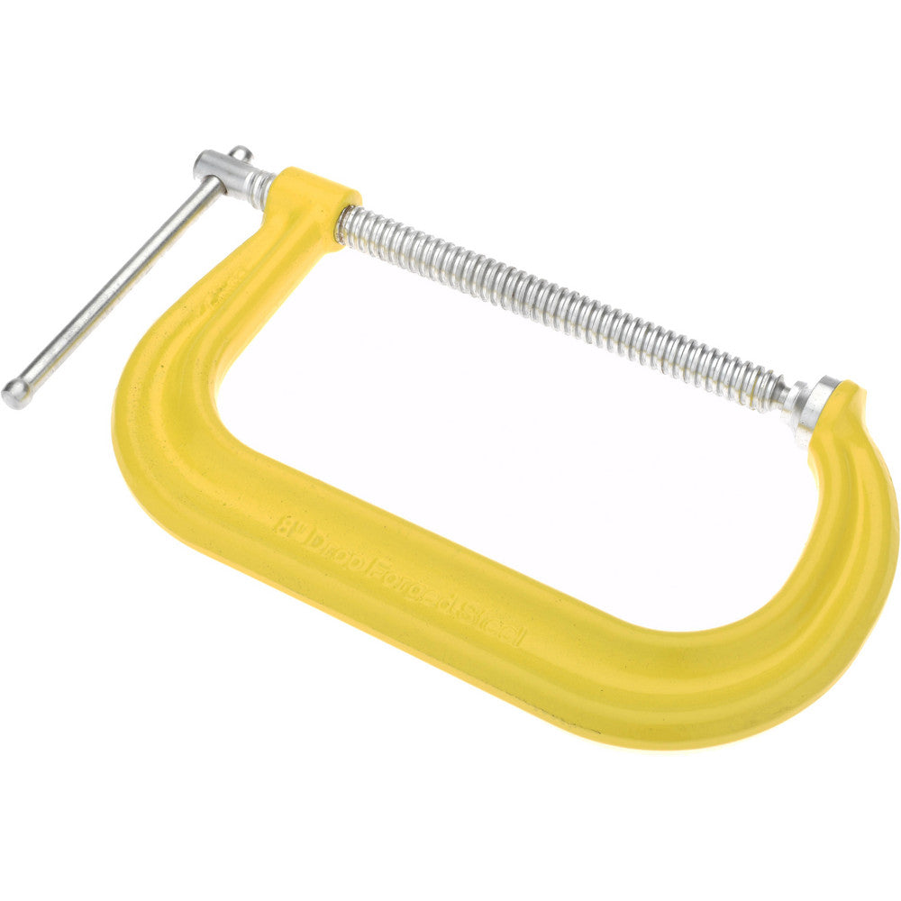 Gibraltar CCM00398-1-YEL C-Clamp 8" Max Opening, 3-1/4" Throat Depth, Forged Steel