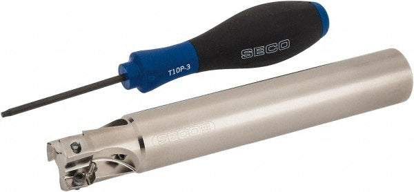 Seco 02688854 1" Cut Diam, 0.433" Max Depth, 1" Shank Diam, Cylindrical Shank, 6.69" OAL, Indexable Square-Shoulder End Mill