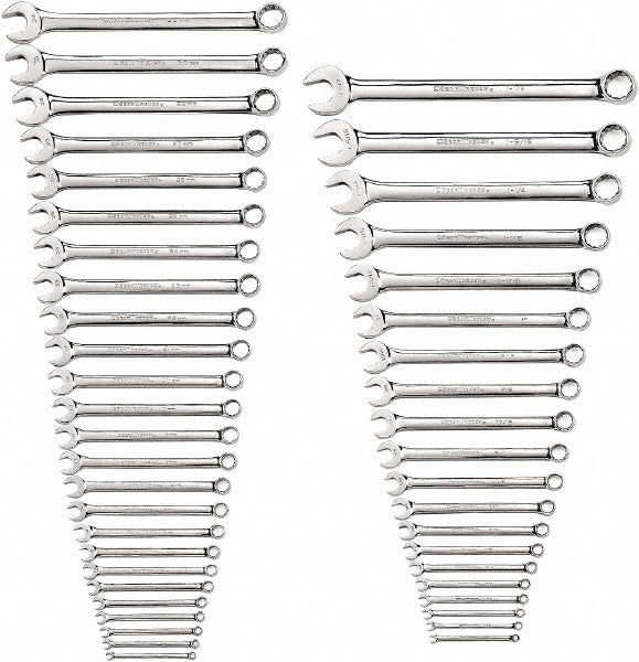 GEARWRENCH 81919 Combination Wrench Set 44 Pc, 1" 1/2" 1/4" 11/16" 1-1/16" 11/32" 1-1/4" 1-1/8" 13/16" 15/16" 3/4" 3/8" 5/16" 5/8" 7/16" 7/8" 9/16" & 9/32" Wrench, Inch & Metric