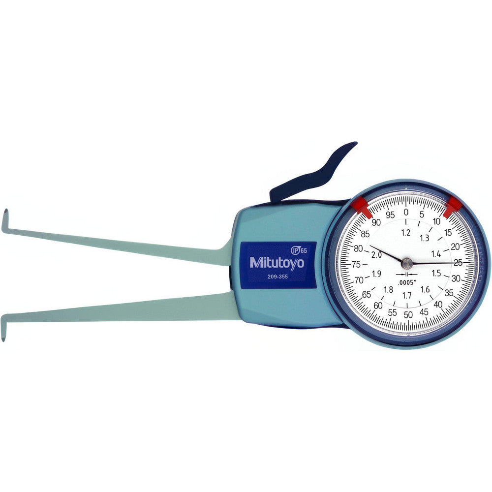 Mitutoyo 209-355 Inside Dial Caliper Gage 1.2 to 2", 0.0005" Graduation, 0.0015" Accuracy