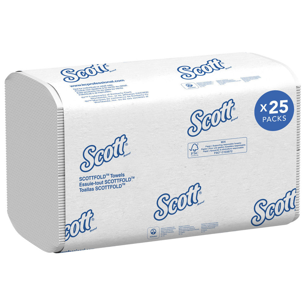 Scott 45957 Essential Scottfold Multifold Paper Towels, Low Wet Strength, White