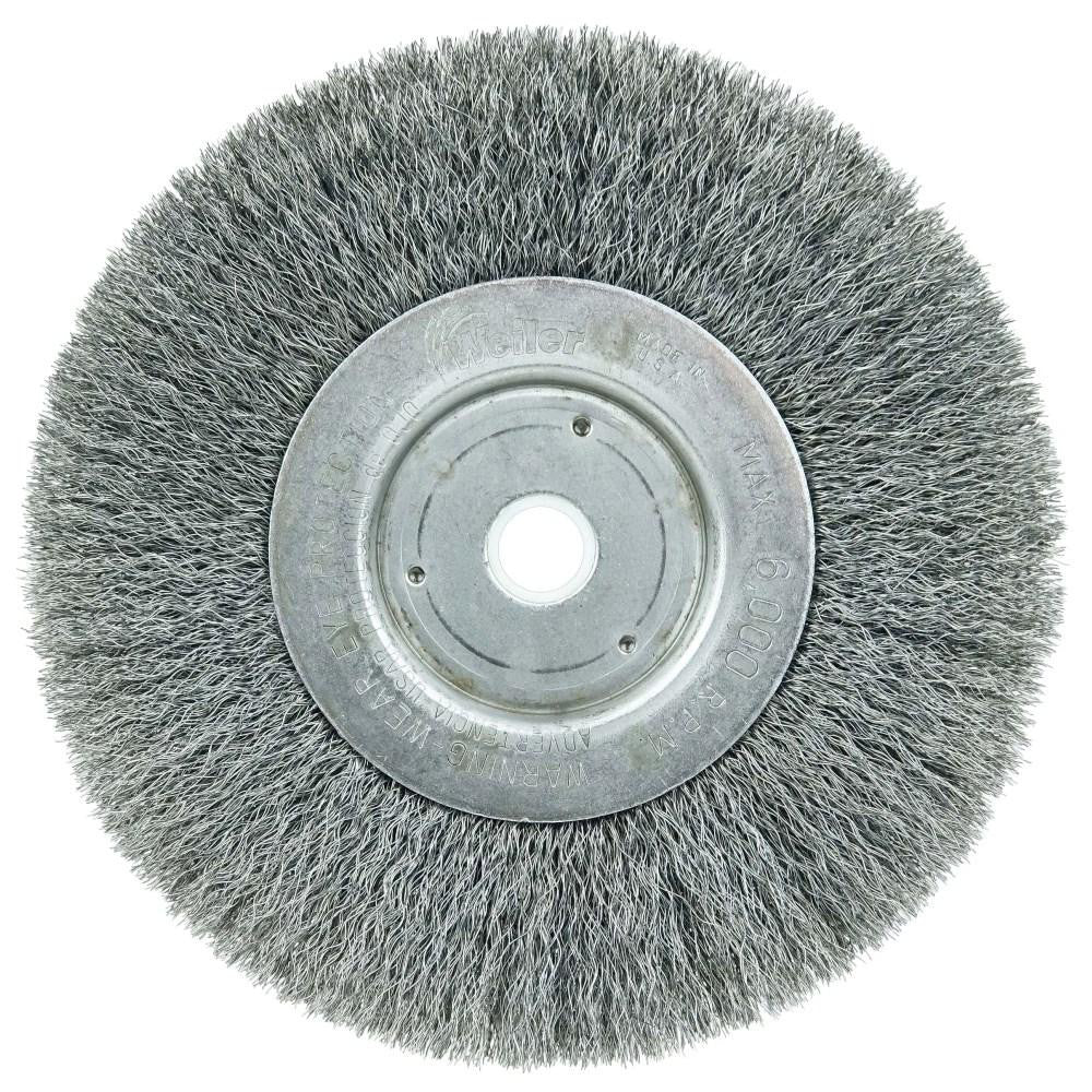 Weiler 01045 Wheel Brush 6" Wheel Dia, 1/2" Face Width, 0.0080" Wire Dia, Crimped