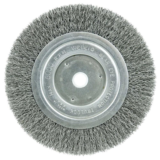 Weiler 01115 Wheel Brush 6" Wheel Dia, 1/2" Face Width, 0.0118" Wire Dia, Crimped